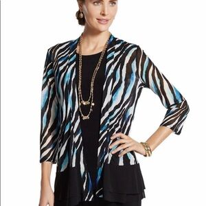 ZEBRA-PRINT CARDIGAN JACKET
